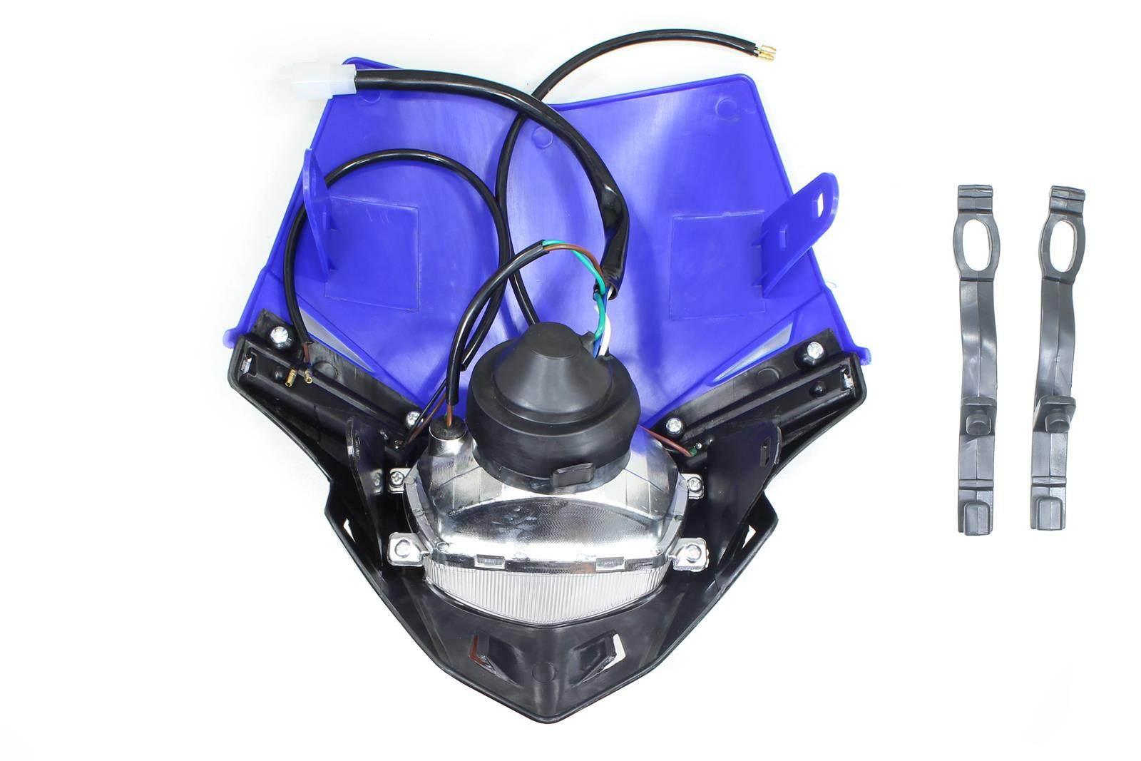 Lampa przód cross enduro z owiewką niebieska sc - zdjęcie 2