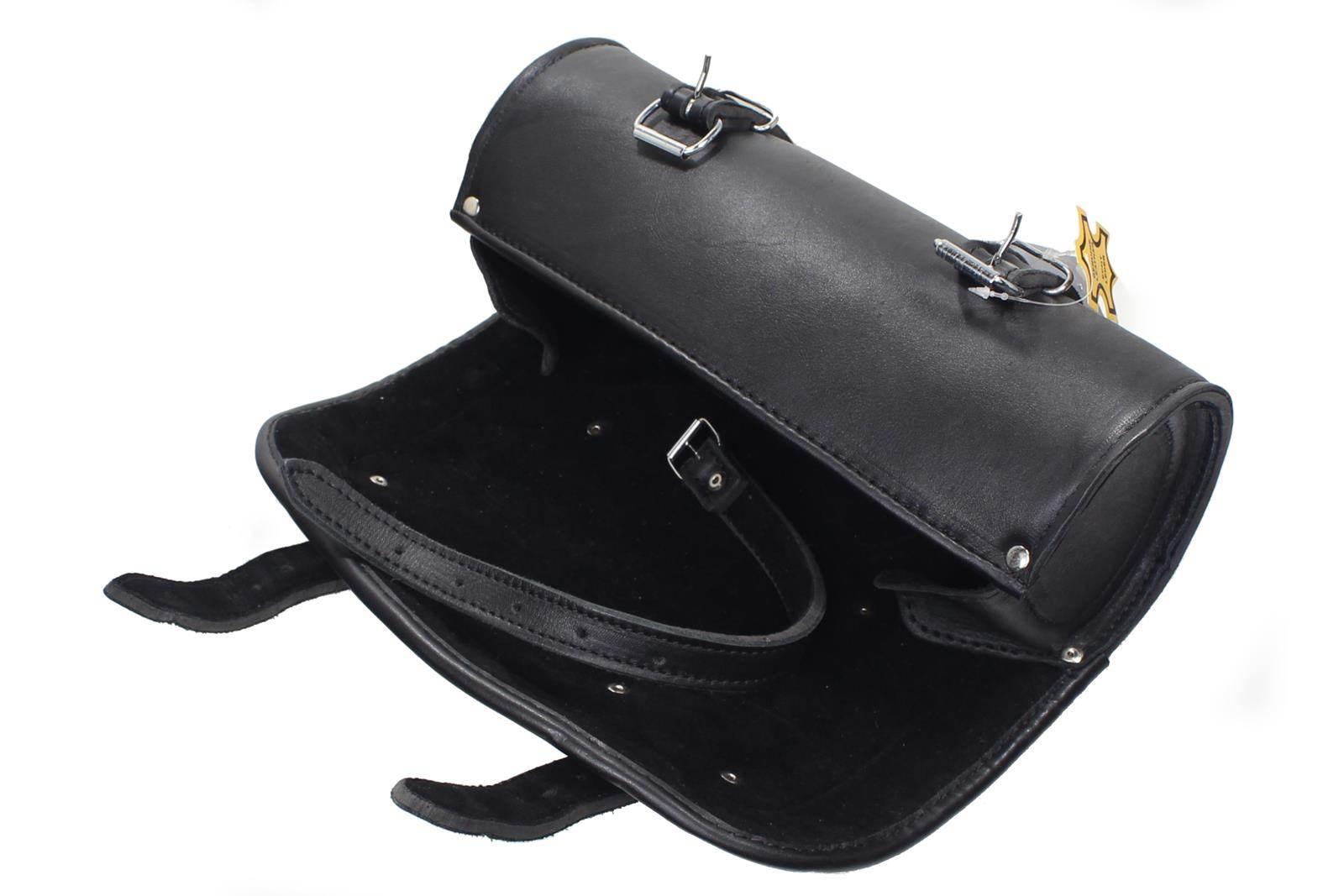 Piórnik rolka nal 28cm ekoskóra czarna z ćwiekami - zdjęcie 3