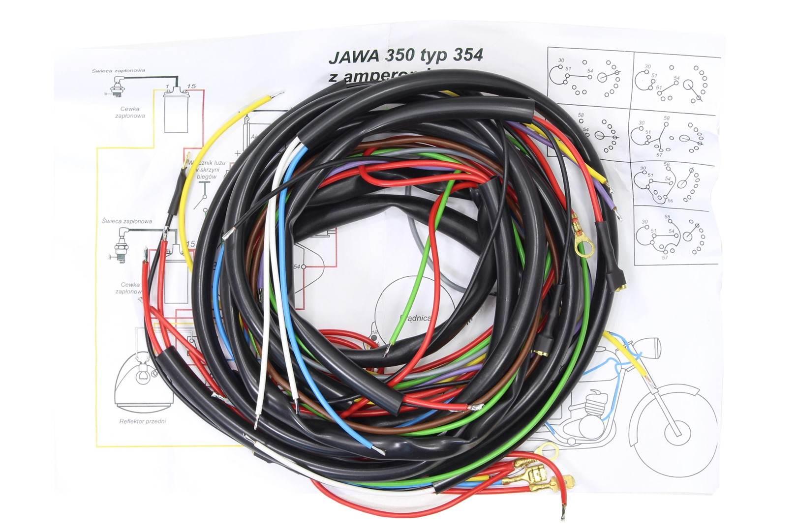 Instalacja elektryczna jawa 350 typ 354 kyvacka z amperomierzem