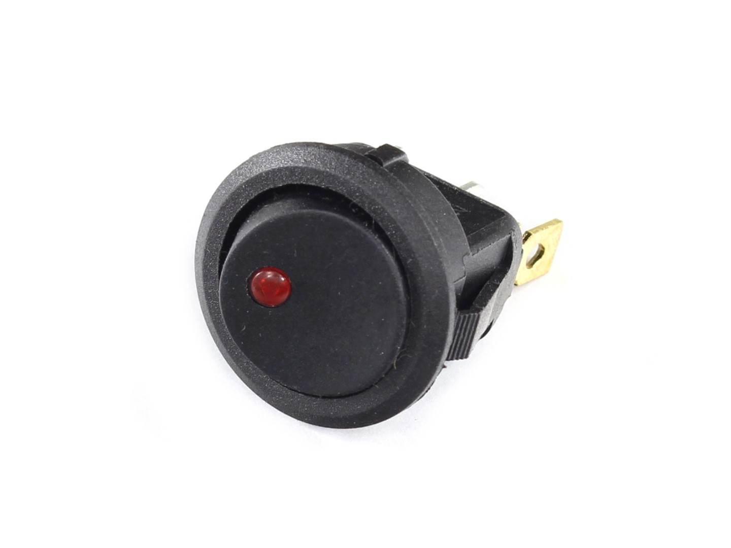 Przełącznik smrs101-6ldr 20a 12v okrągły on-off czerwona dioda