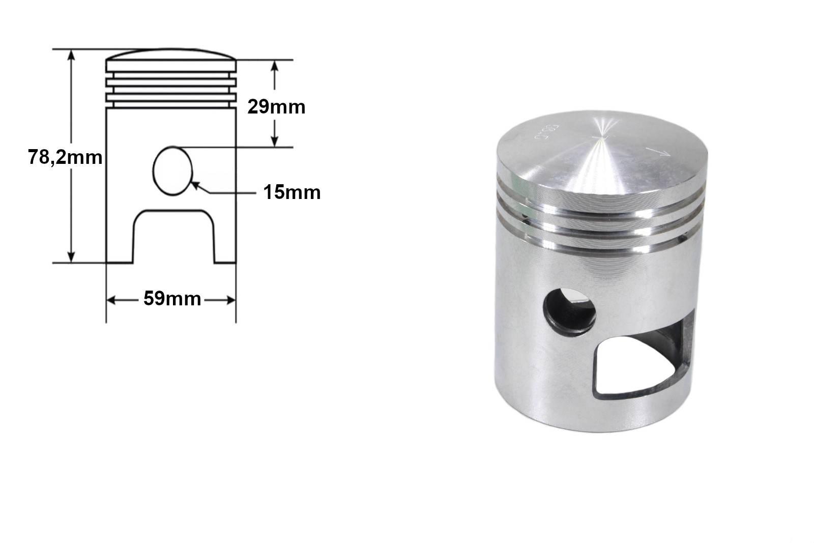 Tłok jawa 350 360 59.00mm 4 szlif duells kplDi - zdjęcie 2