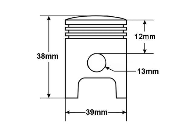 Cylinder piaggio 4t 50ccm 39mm ac kompletny hw - zdjęcie 8