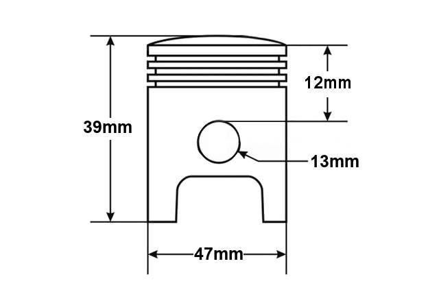 Cylinder piaggio 4t 70ccm 47mm ac 2v kompletny hw - zdjęcie 9