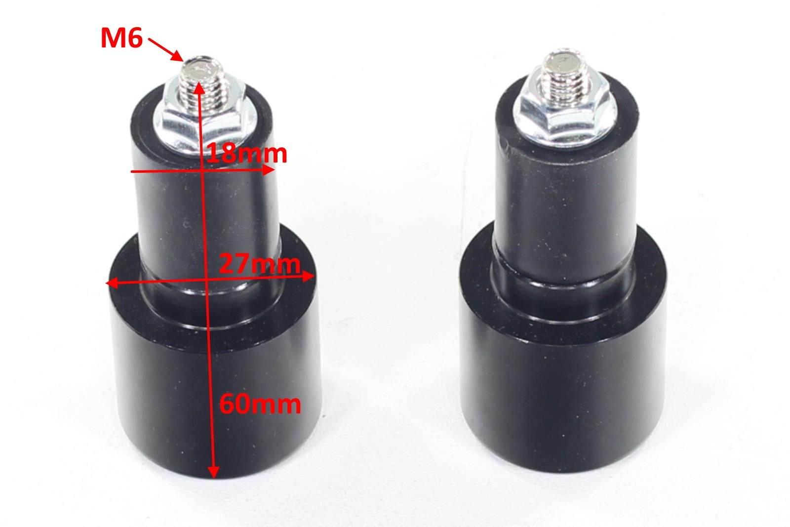 Końcówki kierownicy ciężarki czarne 18mm oxf-035 kpl.ox - zdjęcie 2