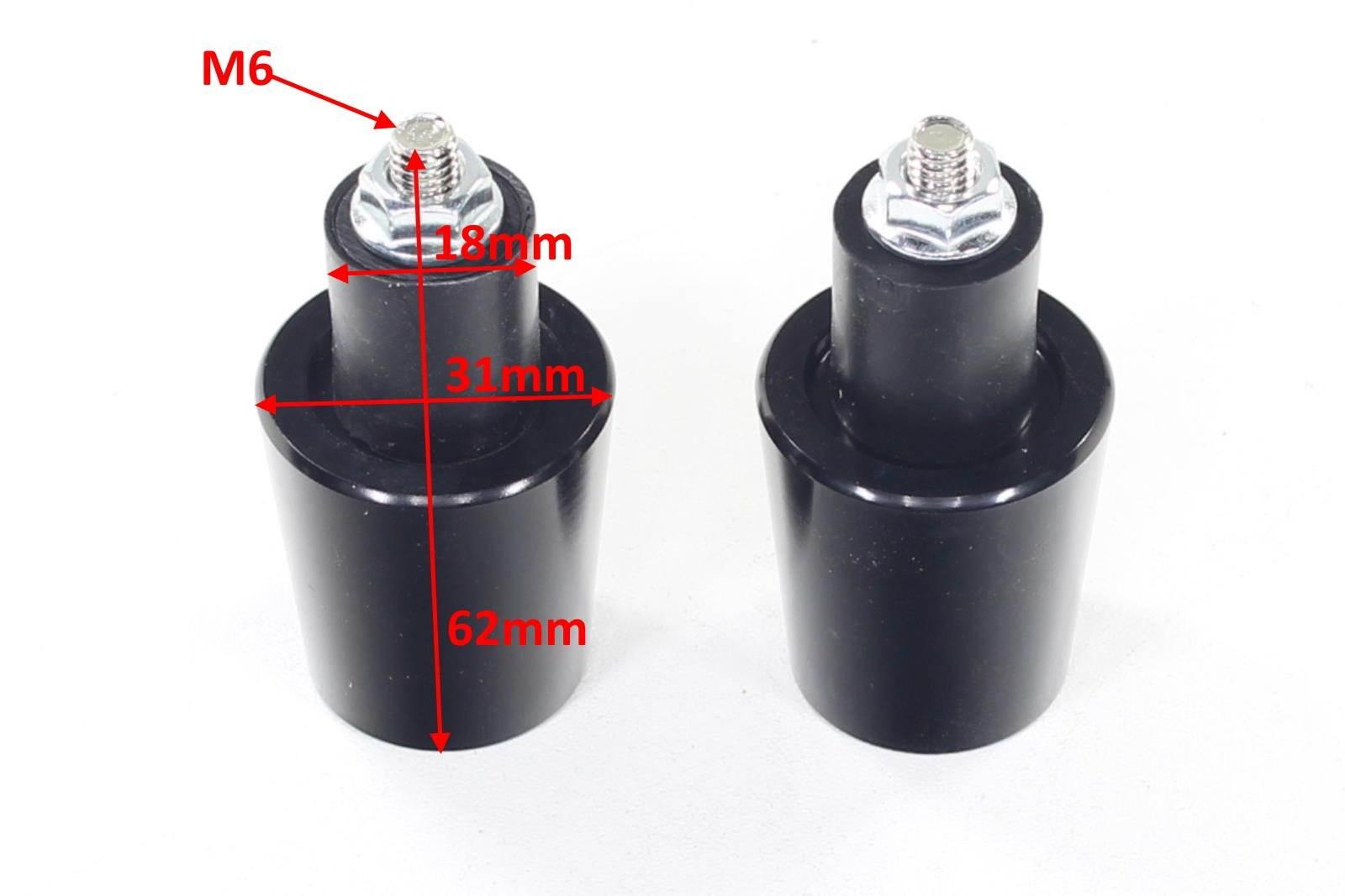 Końcówki kierownicy ciężarki czarne 18mm oxf-4401 kpl.ox - zdjęcie 2