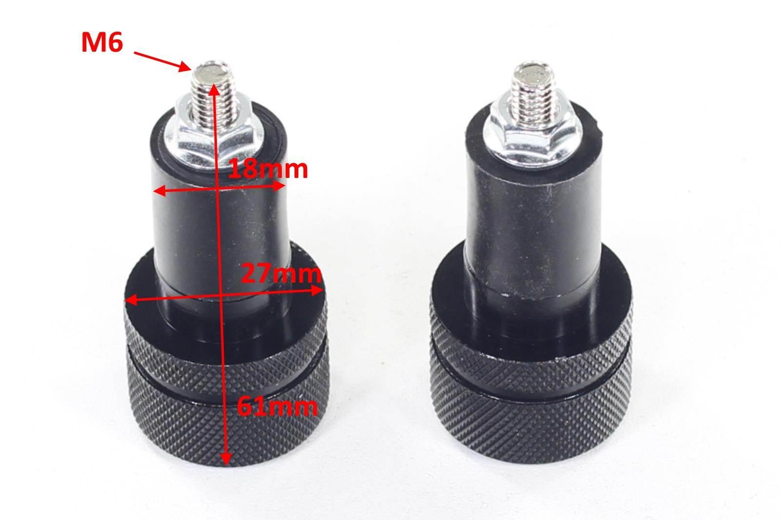 Końcówki kierownicy ciężarki czarne 18mm oxf-004 kpl.ox - zdjęcie 2