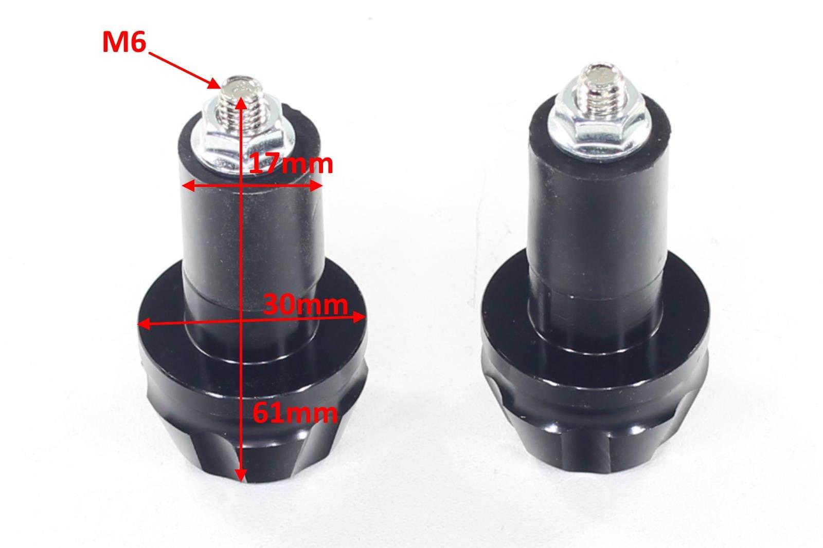 Końcówki kierownicy ciężarki czarne 17mm oxf-092 kpl.ox - zdjęcie 2