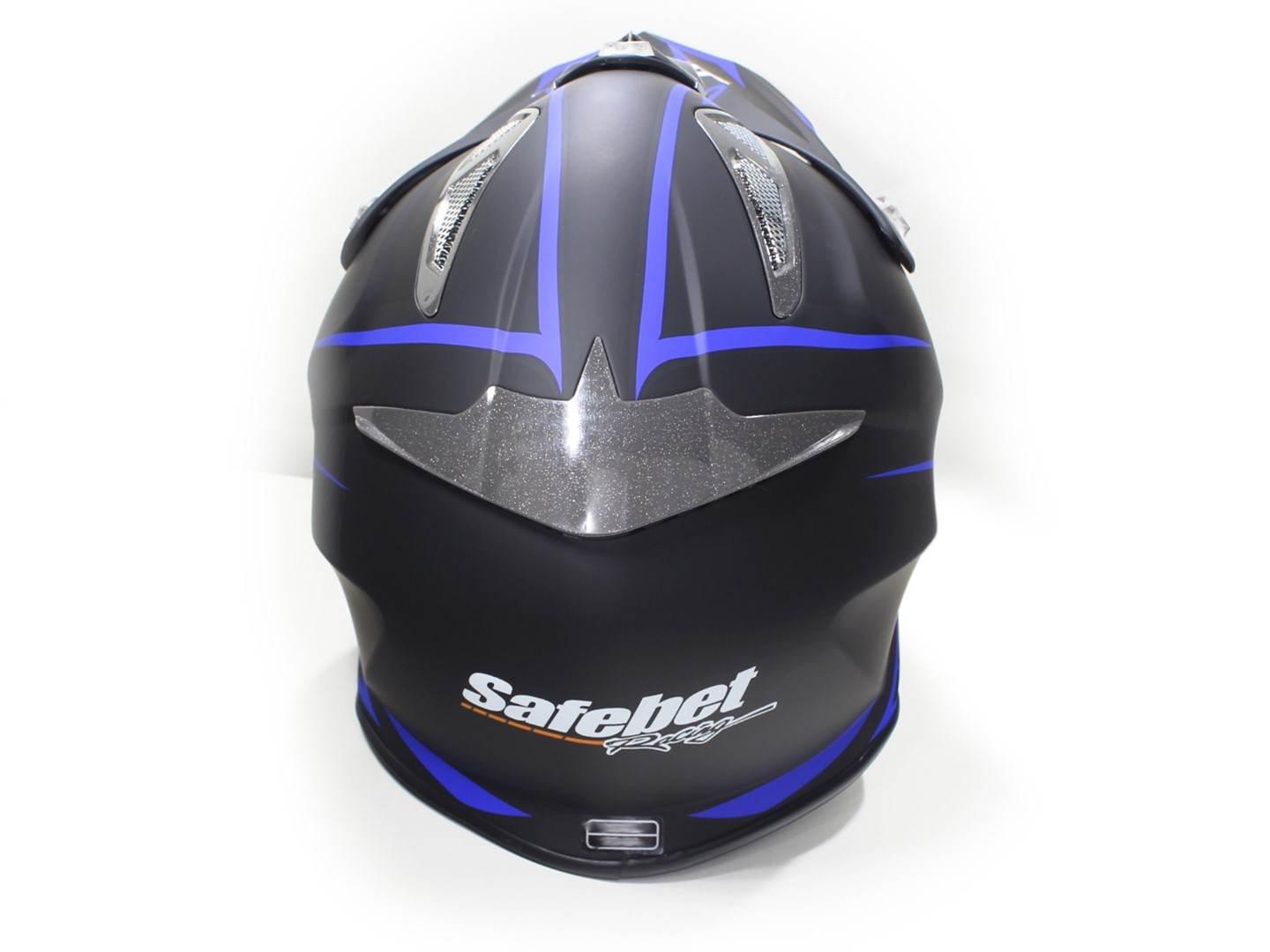 Kask safebet hf-116 flat black q178 blue xl brak ece - zdjęcie 3