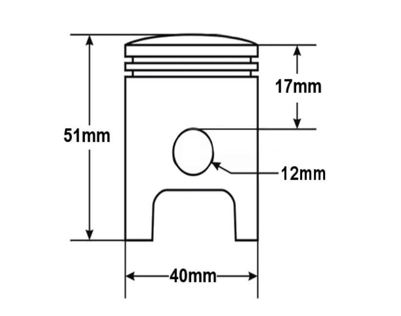 Tłok yamaha yb50 fs1 50 40mm pin 12mm 2t sa - zdjęcie 2