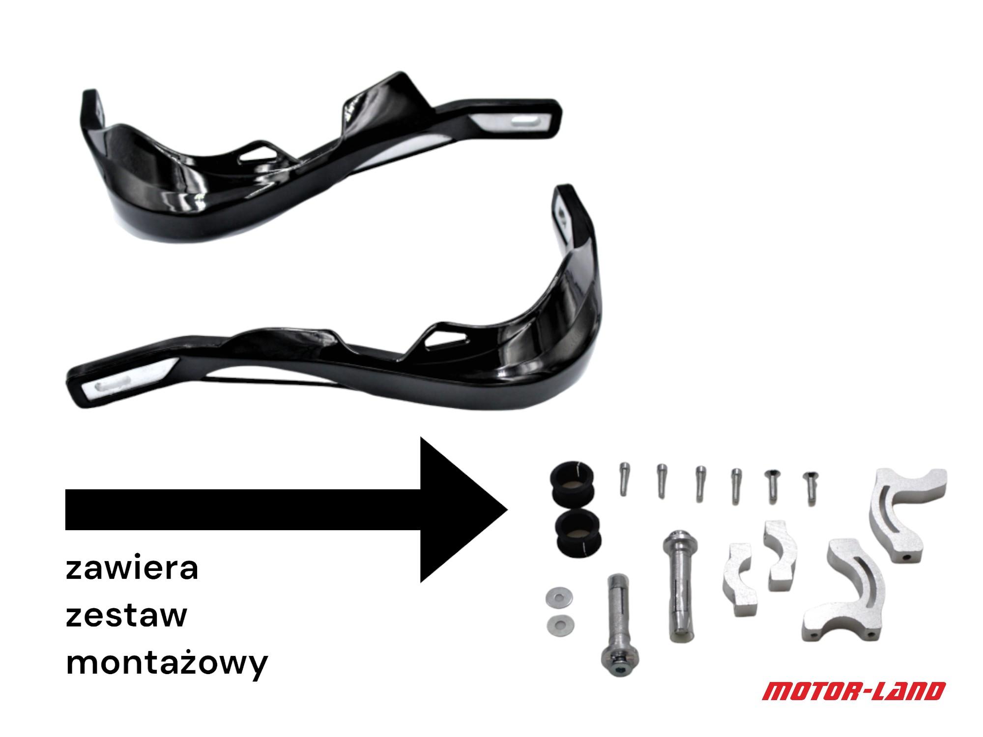 Handbary power force - czarne wzmocnione osłony rąk, dłoni enduro cross - zdjęcie 3