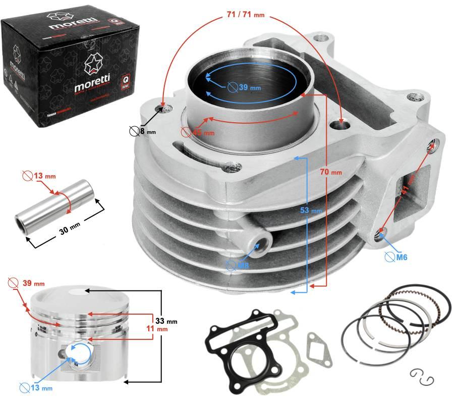 Cylinder skuter 50cc 139qmb 4tz wylotem na czujnik temperatury - zdjęcie 3