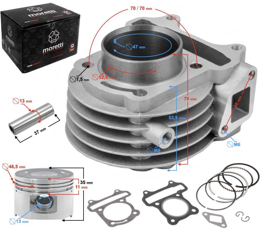 Cylinder skuter 80cc 139qmb 4tz wylotem na czujnik temperatury - zdjęcie 5