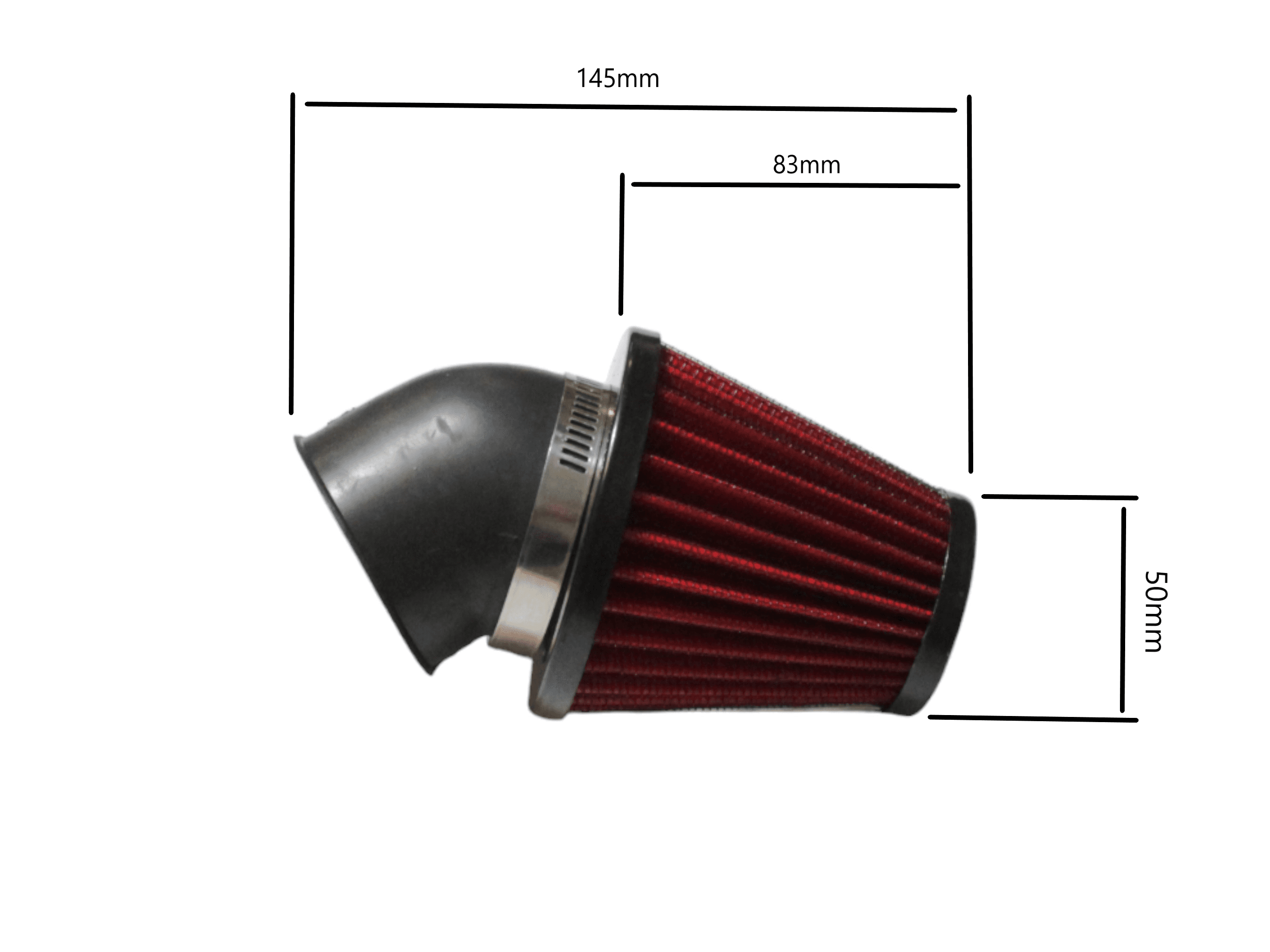 Filtr Powietrza Stożkowy Power Force Czerwony 45-48mm 45 Stopni Fpc000019 - zdjęcie 5