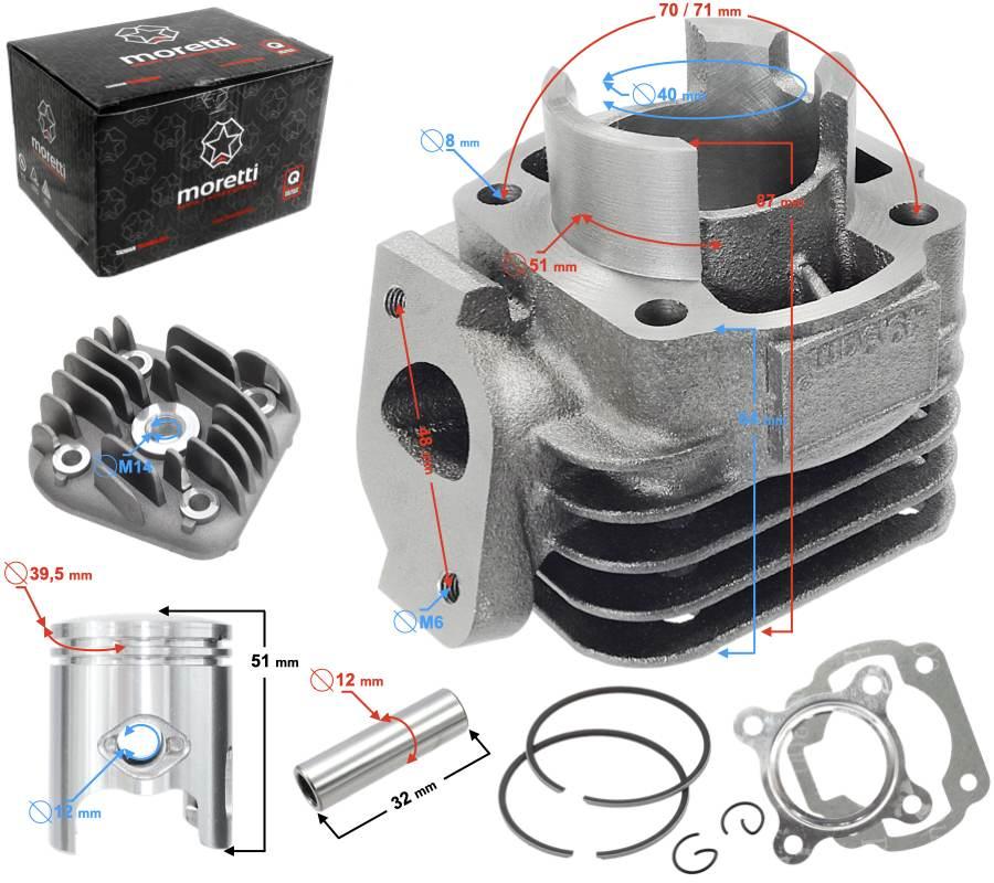 Cylinder i głowica skuter 2t 50cc 1pe40qmb sw.12mm - zdjęcie 5