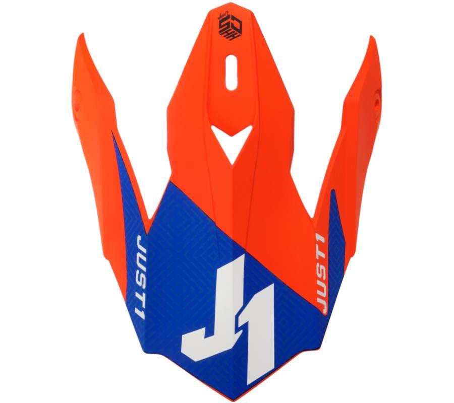 Daszek kasku just1 j18 peak vertigo blue white fluo orange