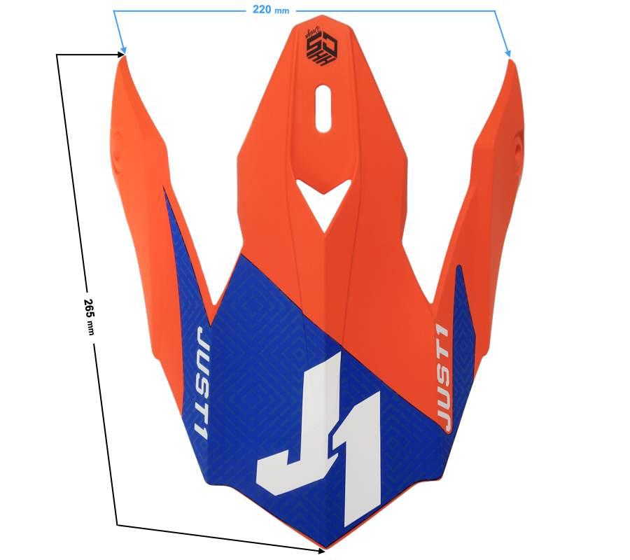 Daszek kasku just1 j18 peak vertigo blue white fluo orange - zdjęcie 2