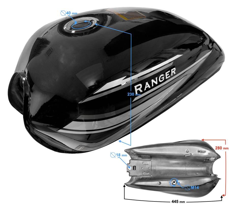 Zbiornik paliwa bak czarny ranger classic e5