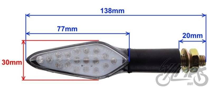 Kierunkowskaz czarny biały klosz led | AM1421 - zdjęcie 3