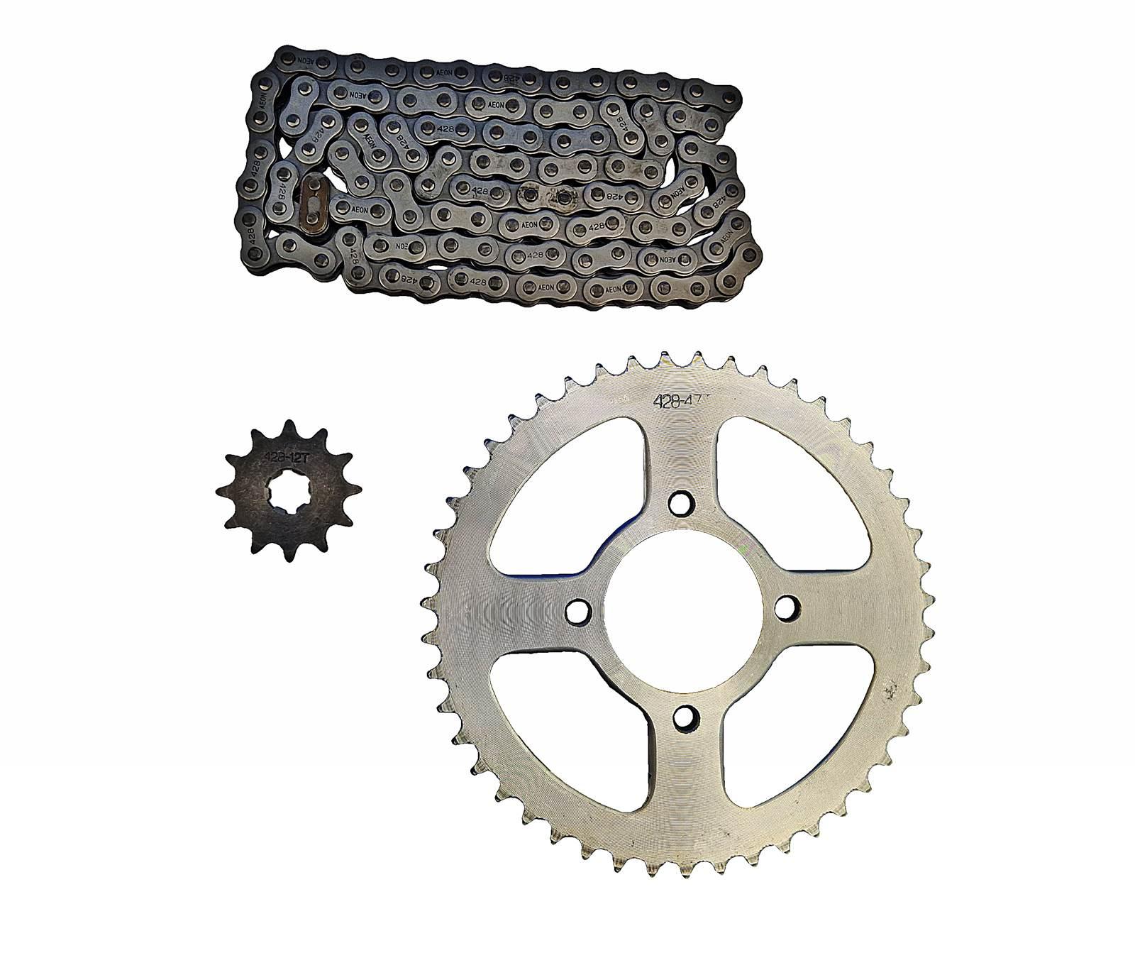 Zestaw Napędowy Street Zębatki 428-12 428-47 Łań MotoGeneric