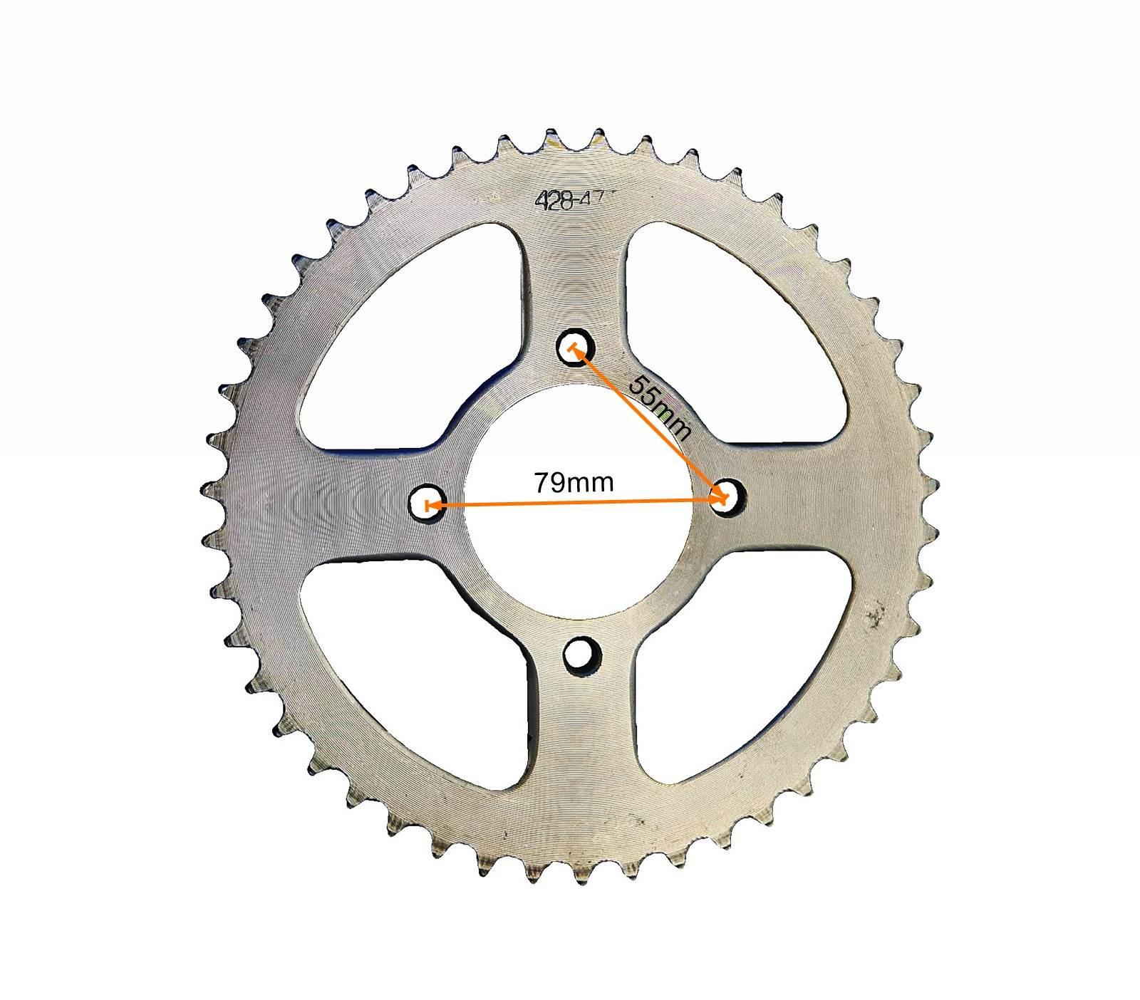 Zestaw Napędowy Street Zębatki 428-12 428-47 Łań MotoGeneric - zdjęcie 5
