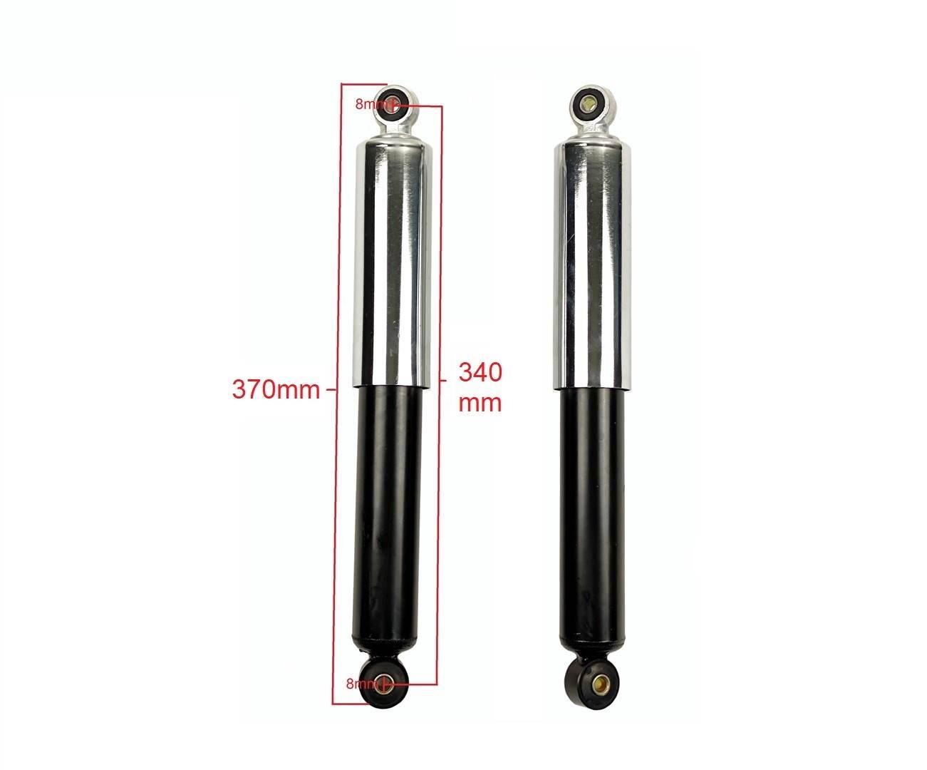 Amortyzatory tył simson kr51 sr50 s50 s51 s70 szklankowe chromowane 340mm komplet sc - zdjęcie 2