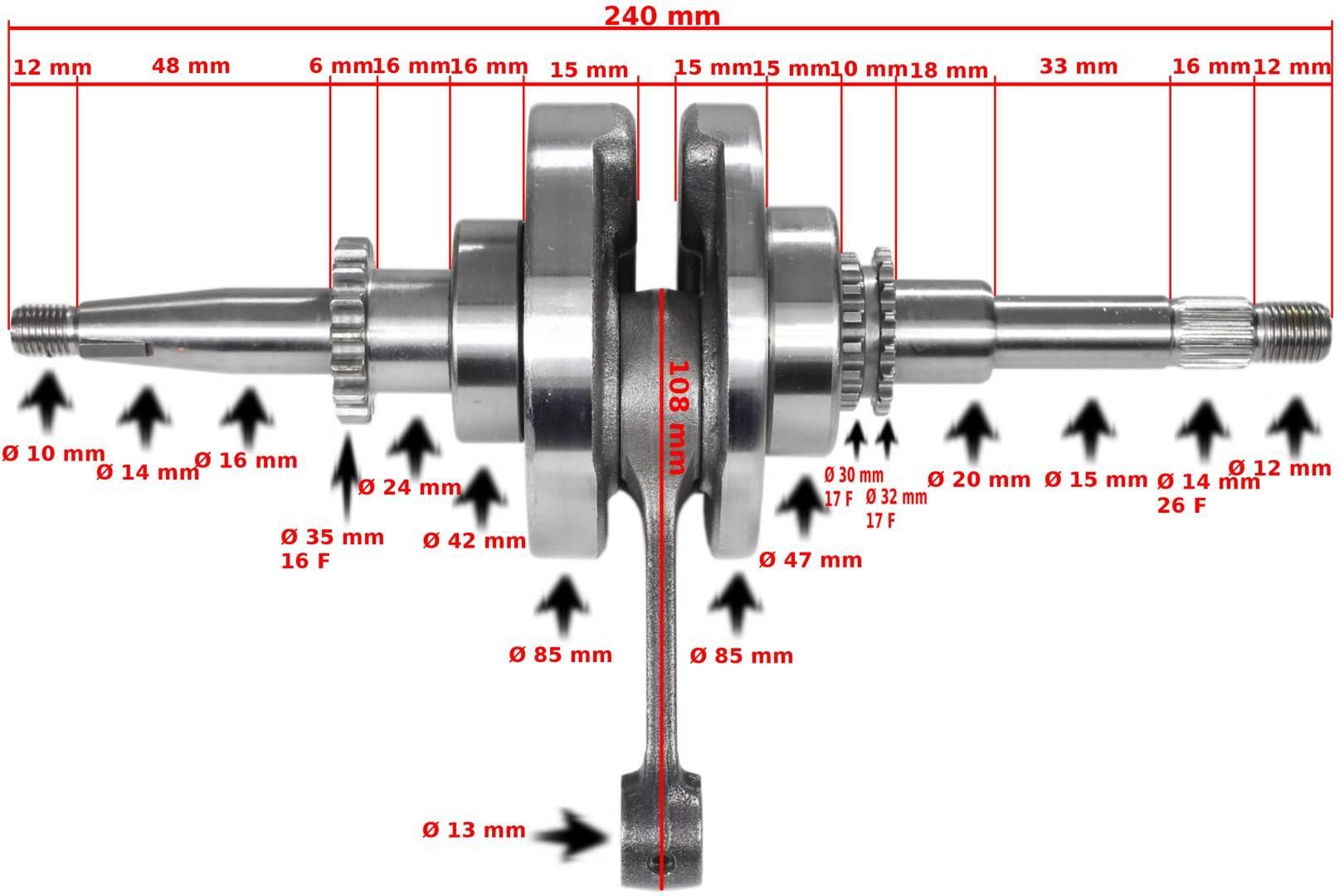 Wał Korbowy Gy6-50 16Z | ROY02944