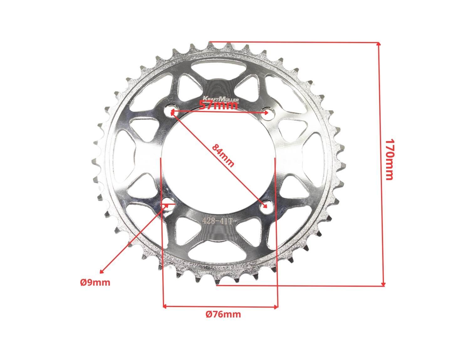 Zębatka Tył 428-41Z Cross 200/250 Srebrna Hb - zdjęcie 2