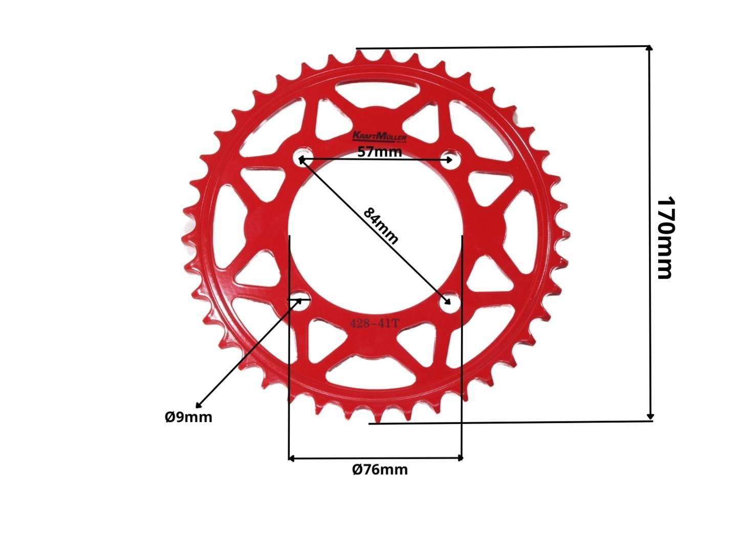 Zębatka Tył 428-41Z Cross 200/250 Czerwona Hb - zdjęcie 2