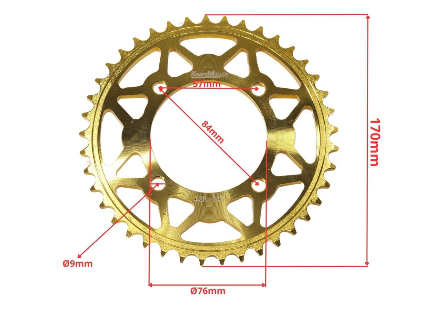 Zębatka Tył 428-41Z Cross 200/250 Złota Hb - zdjęcie 2