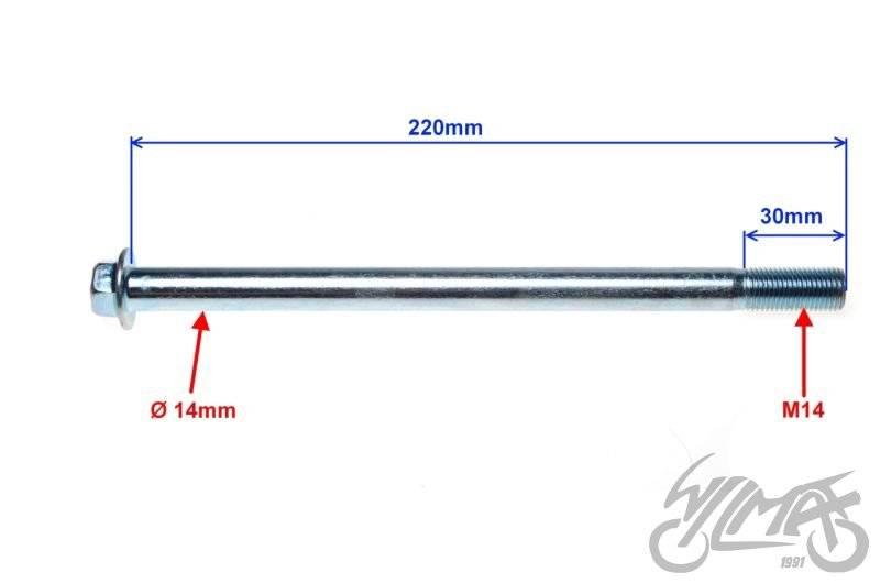 Oś wahacza tył m14 x 220 suzuki gn125 | SGN6002 - zdjęcie 2