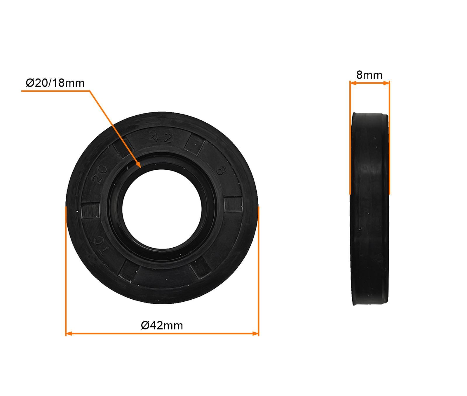 Simmering Uszczelniacz 2t 20x42x8 Wał Lewy MotoGeneric - zdjęcie 2
