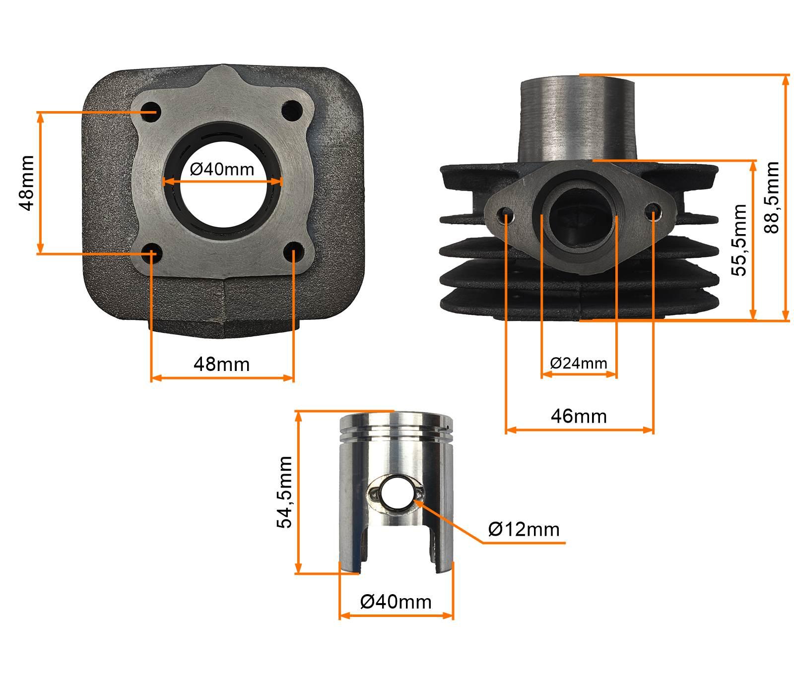 Cylinder 2t 50ccm 40mm Piaggio Zip MotoGeneric - zdjęcie 2