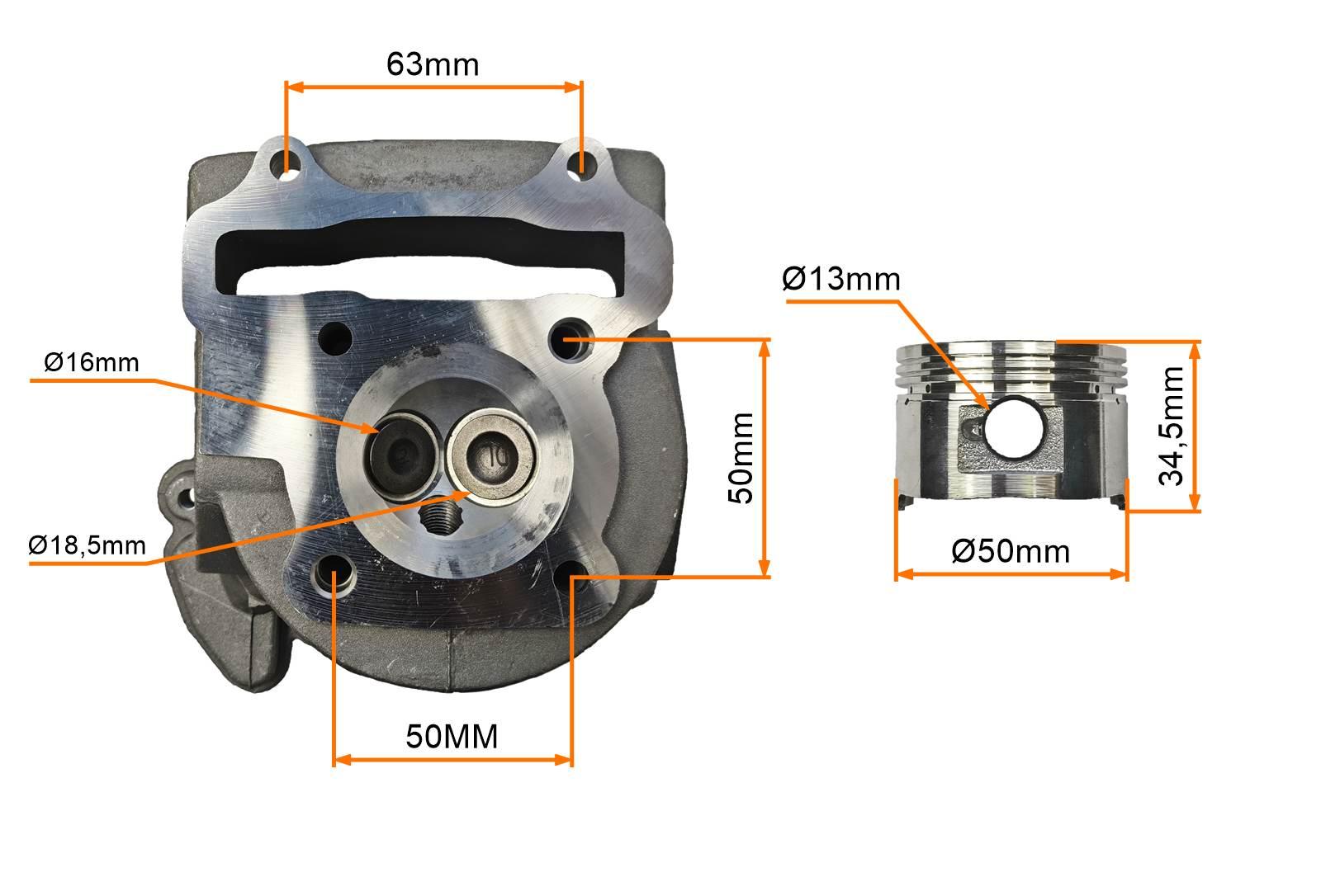 Cylinder głowica 4t gy6 90ccm 50mm bez odpowietrzenia - zdjęcie 11