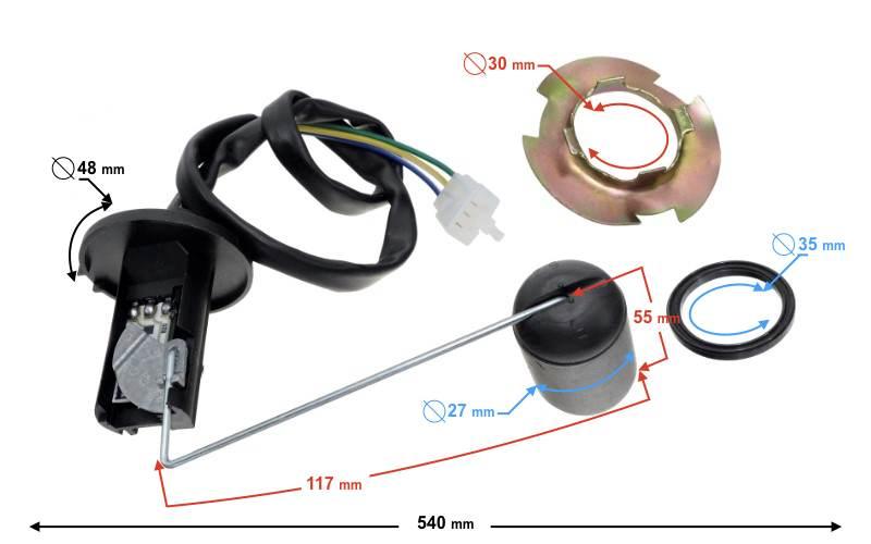 Czujnik poziomu paliwa do skutera Barton Primo - zdjęcie 2