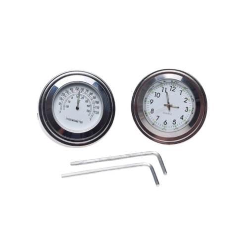 Zegarek termometr na kierownicę chrom | AW52341