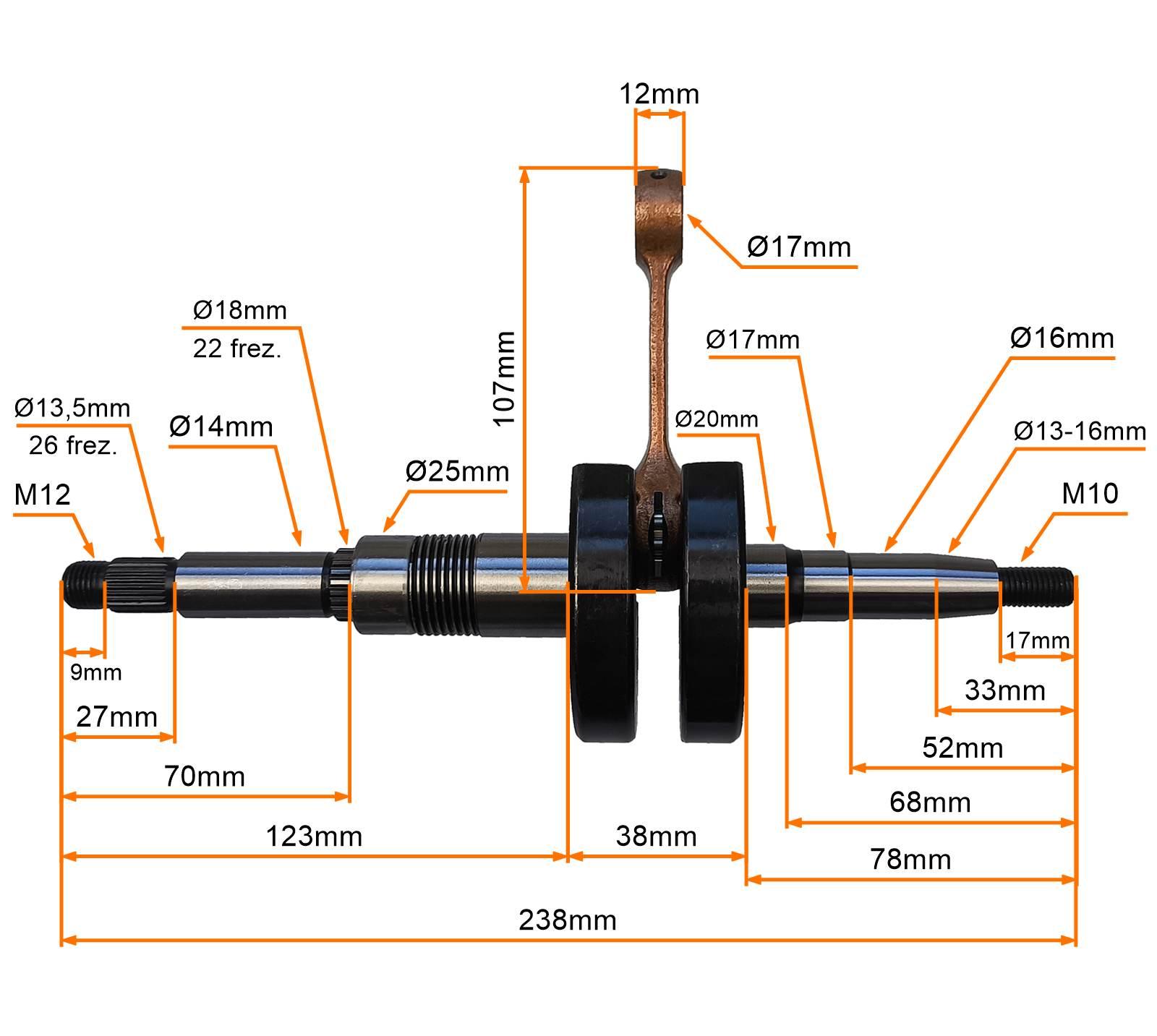 Wał Korbowy Aprilia Sr50 Suzuki Katana Morini Lc 1999-2006 MotoGeneric - zdjęcie 3
