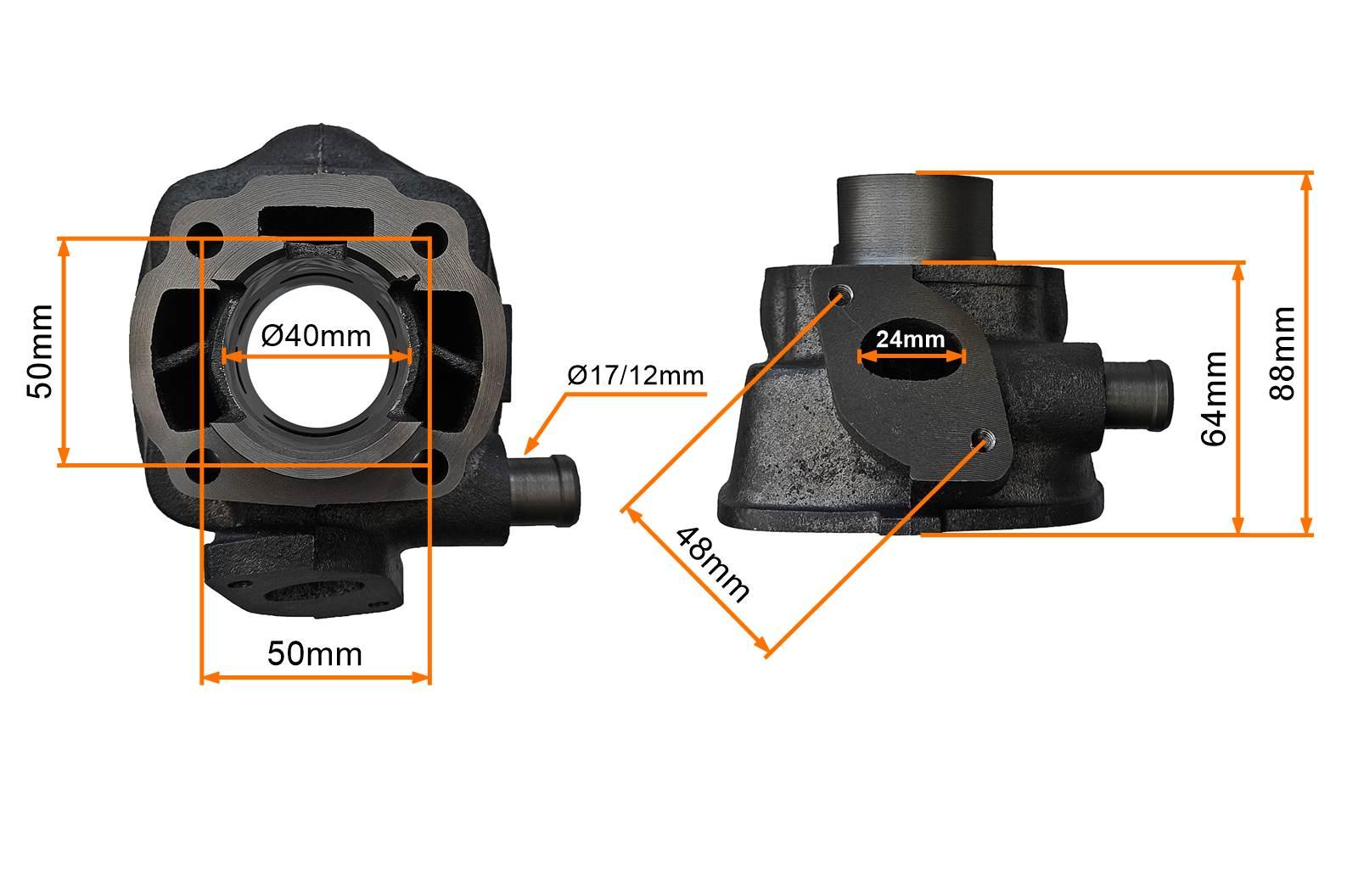 Cylinder 2t 50cc 40mm Sw.10mm Kpl Yamaha Aprilla MotoGeneric - zdjęcie 5