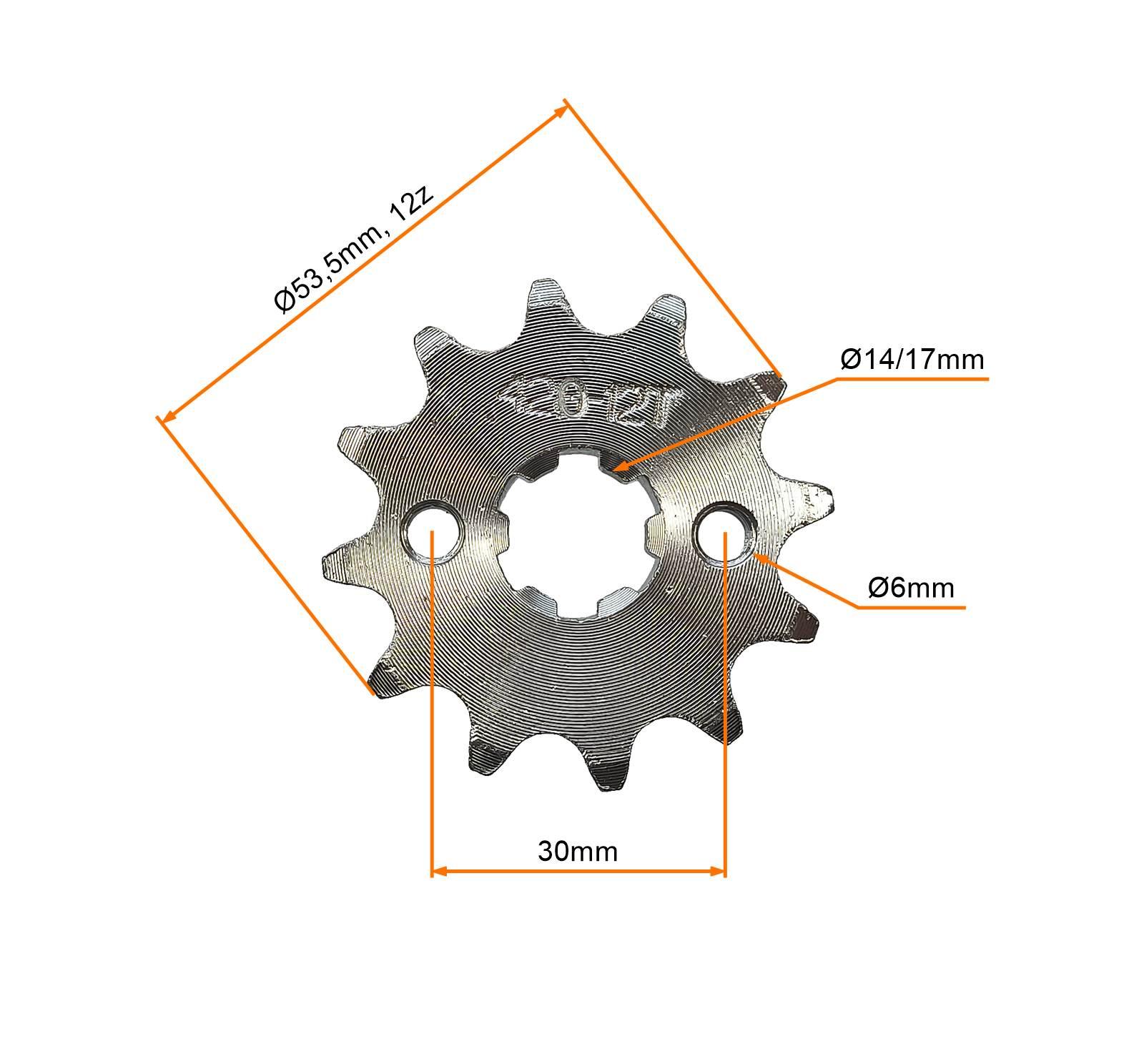 Zębatka Przód 420-12 Z Zabezpieczenie Śr.17mm MotoGeneric - zdjęcie 2