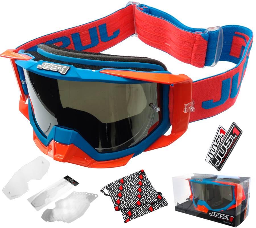 Gogle motocyklowe just1 iris track orange blue