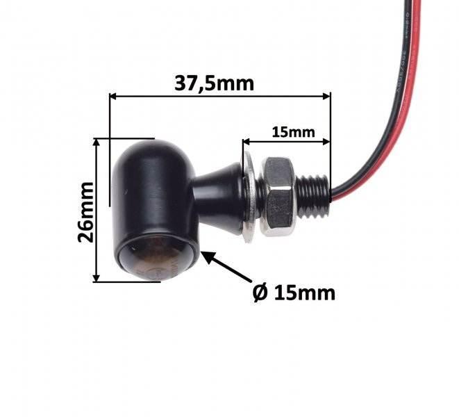 Kierunkowskaz Mini Czarny Diody Led | AM1496 - zdjęcie 4