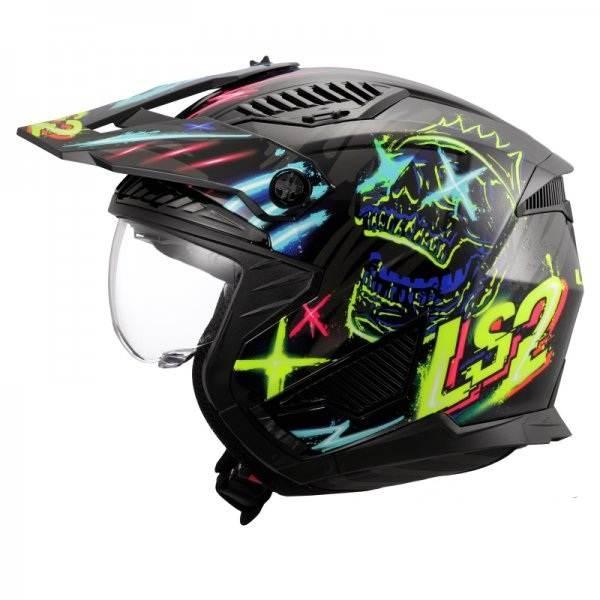 Kask Ls2 Of606 Drifter Rayz Black Blue-06 Xl - zdjęcie 4