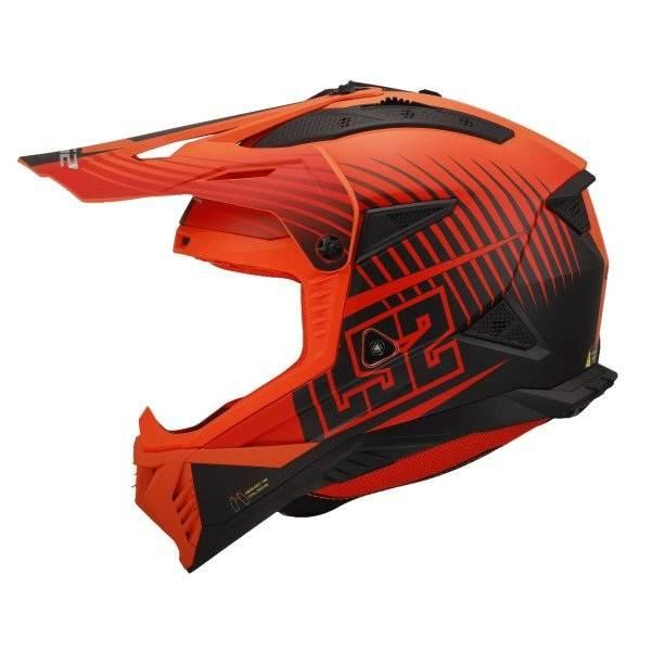 Kask Ls2 Mx708 Fast Ii Duck Matt Orange Red Xs - zdjęcie 2