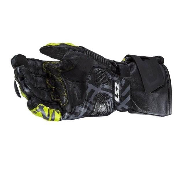 Rękawice Ls2 Feng Racing Black H-V Yellow L - zdjęcie 2