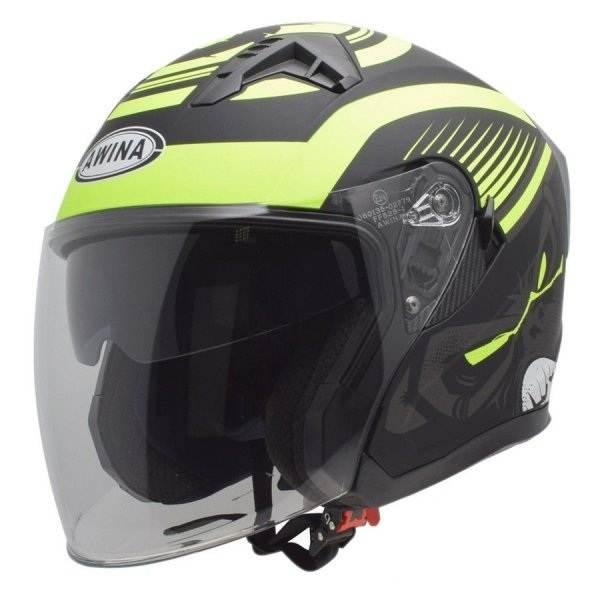Kask Otwarty Typ Jk528 Czarno Żółty Mat S Awina