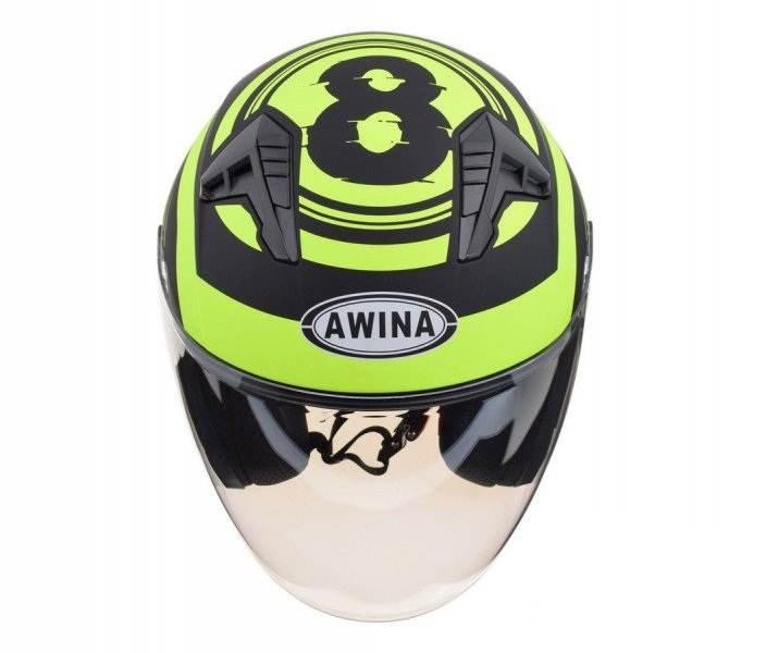 Kask Otwarty Typ Jk528 Czarno Żółty Mat S Awina - zdjęcie 3