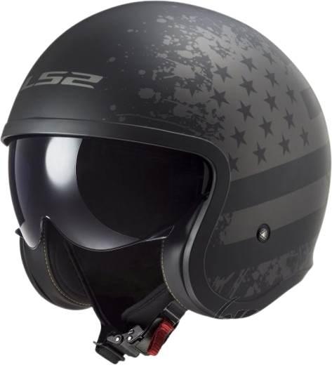 Kask Ls2 Of599 Spitfire Ii Matt Black Flag-06 S