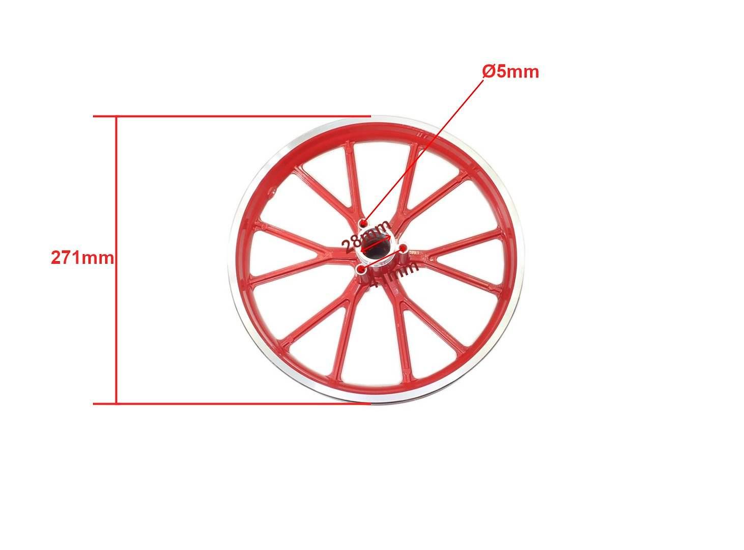 Felga tył pocket cross 12,5 x 2,75 czerwona hb - zdjęcie 2