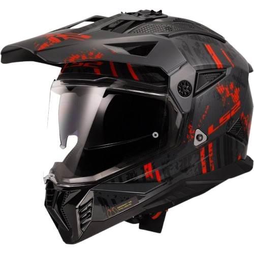 Kask Ls2 Mx702 Pioneer Ii Crazy Black Red S