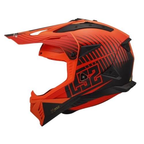 Kask Ls2 Mx708 Fast Ii Duck Matt Orange Red M - zdjęcie 2