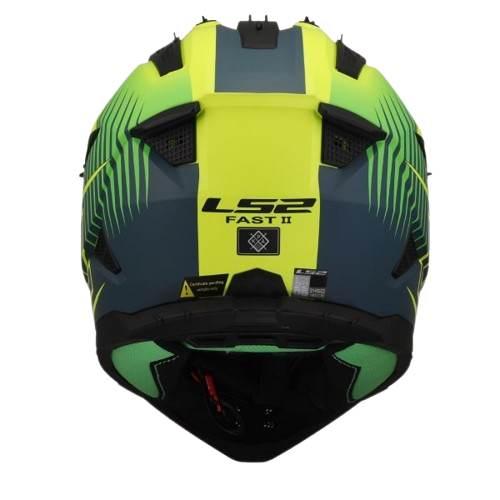 Kask Ls2 Mx708 Fast Ii Duck Matt H-V Green Yel M - zdjęcie 4